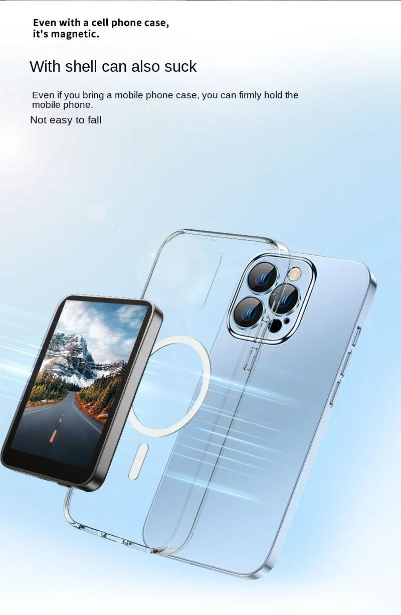 2025 Magnetic Wireless Selfie Monitor Screen For IPhone Android, 3.94 HD Expansion Display Rear Camera Vlog Live Video Recording