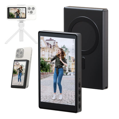 2025 Magnetic Wireless Selfie Monitor Screen For IPhone Android, 3.94 HD Expansion Display Rear Camera Vlog Live Video Recording
