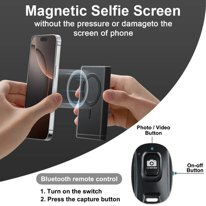 2025 Magnetic Wireless Selfie Monitor Screen For IPhone Android, 3.94 HD Expansion Display Rear Camera Vlog Live Video Recording