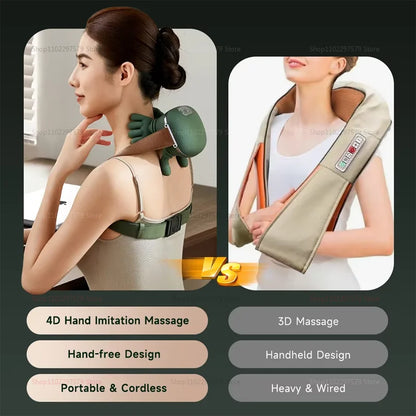 New shoulder and neck massager, neck massager, fully automatic charging finger press hand massager (without heating)