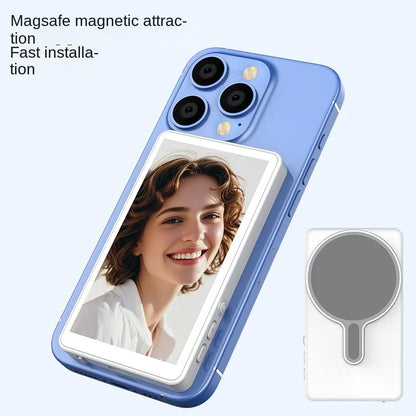 2025 Magnetic Wireless Selfie Monitor Screen For IPhone Android, 3.94 HD Expansion Display Rear Camera Vlog Live Video Recording
